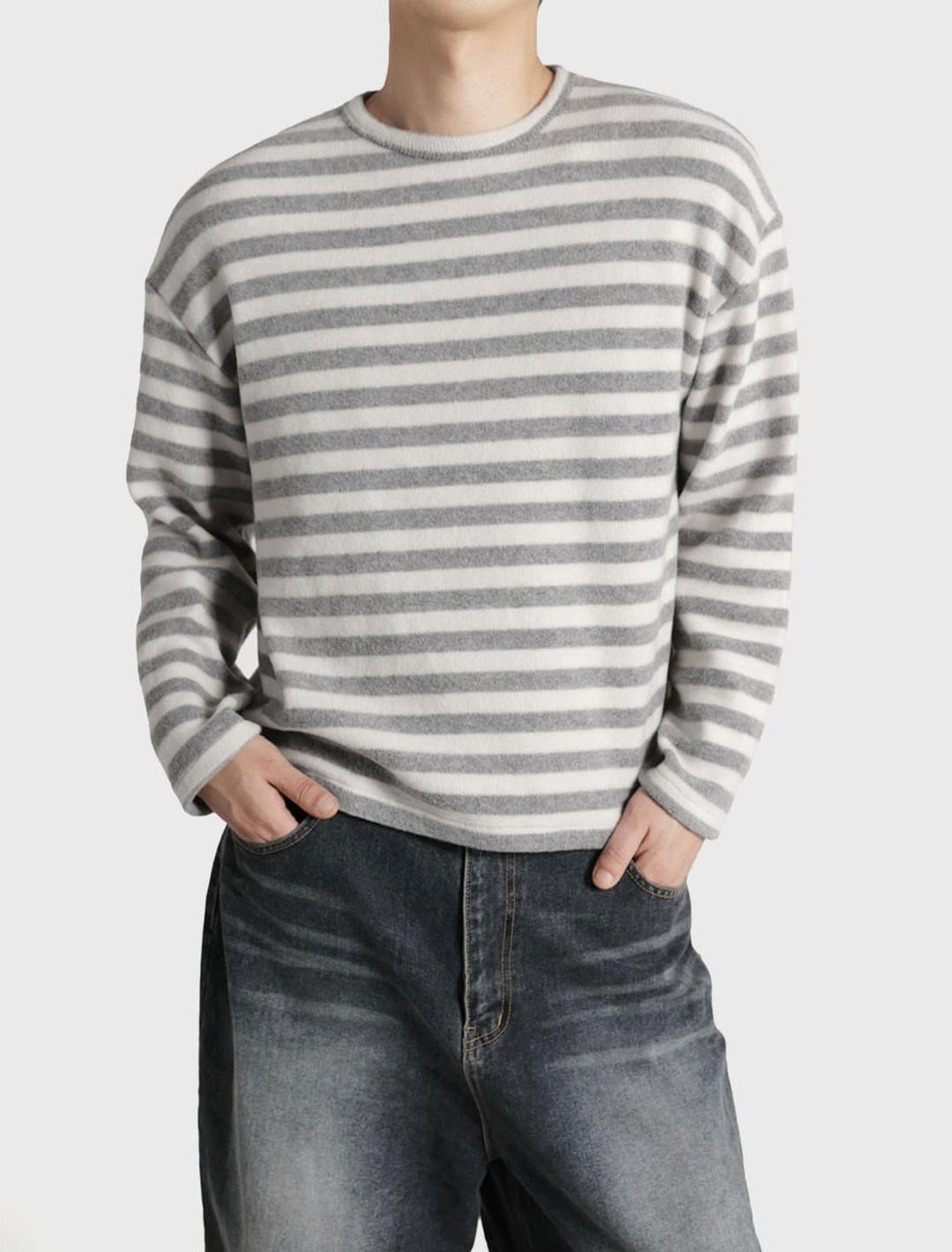 브러시드 코지 스트라이프 니트 3color