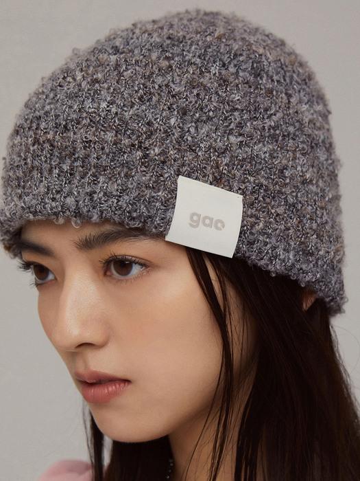 투톤 부클 비니 그레이