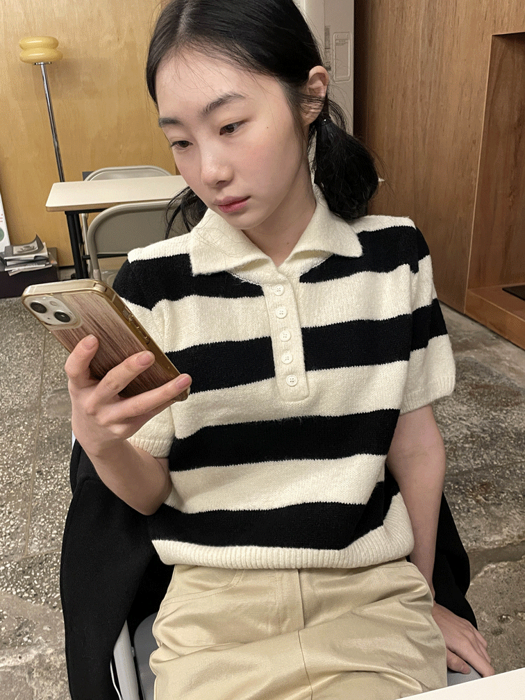 joyful stripe half knit