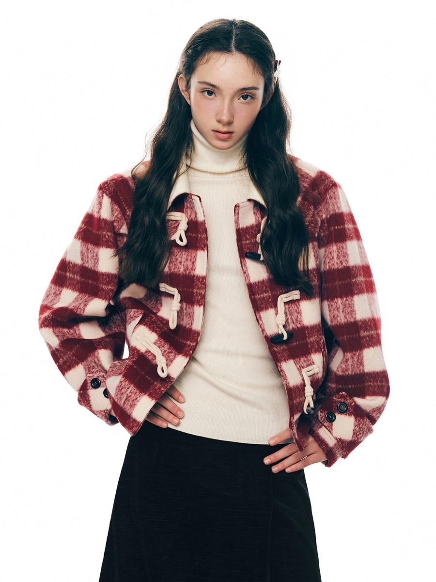 WhyBerry Strawberry Gift Vintage Toggle Wool Coat (2color)