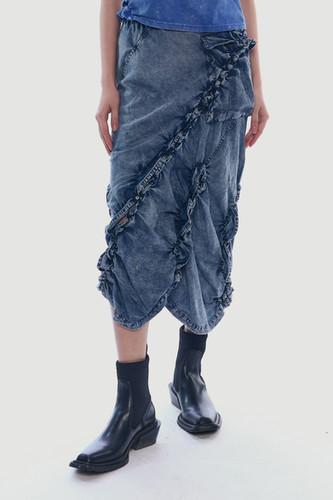 "POUR" Tencel Skirt (Blue)