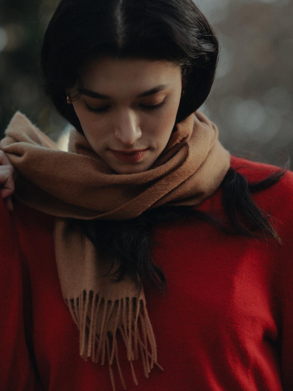 Cashmere100 Muffler (Camel)