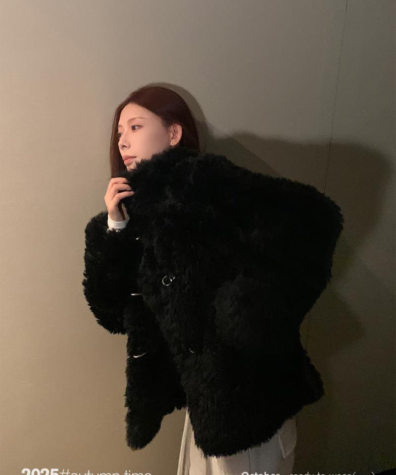 에코퍼 카라 뽀글이자켓 - 블랙,카키베이지S,아이보리M 빠른배송