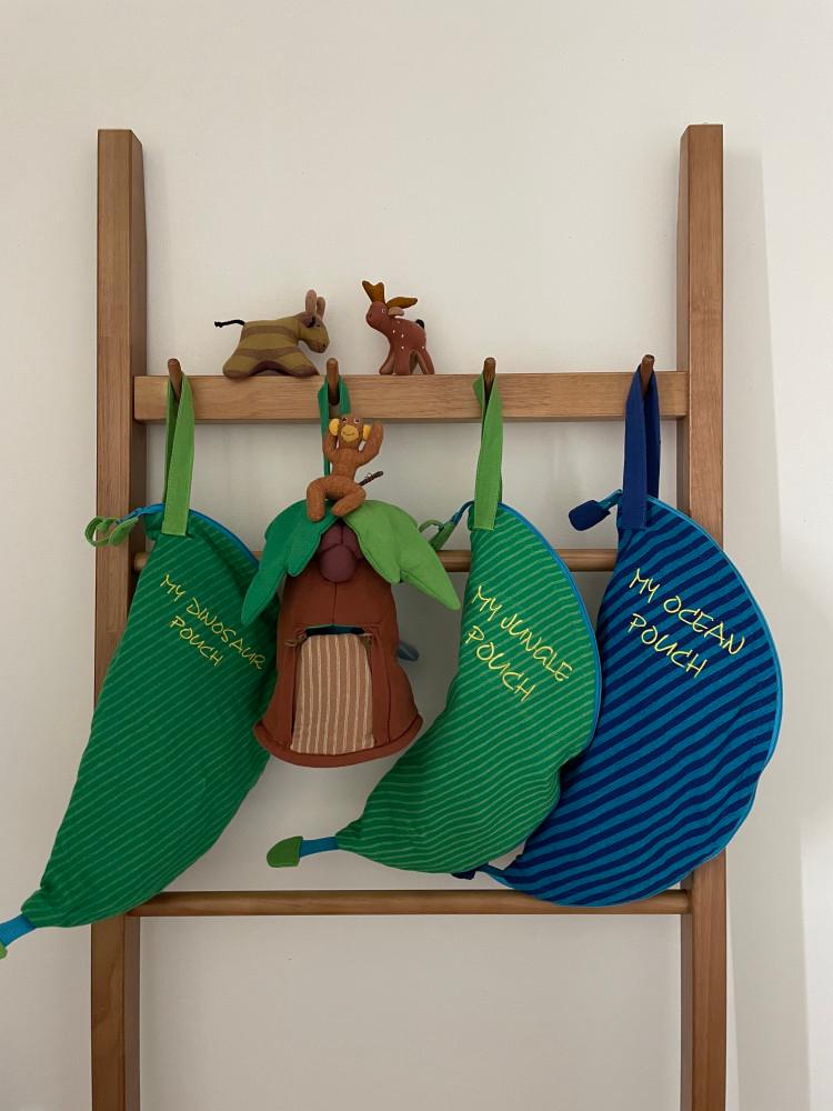 100% 오가닉 동물인형 파우치 유아인형 역할놀이 아기장난감 출산선물