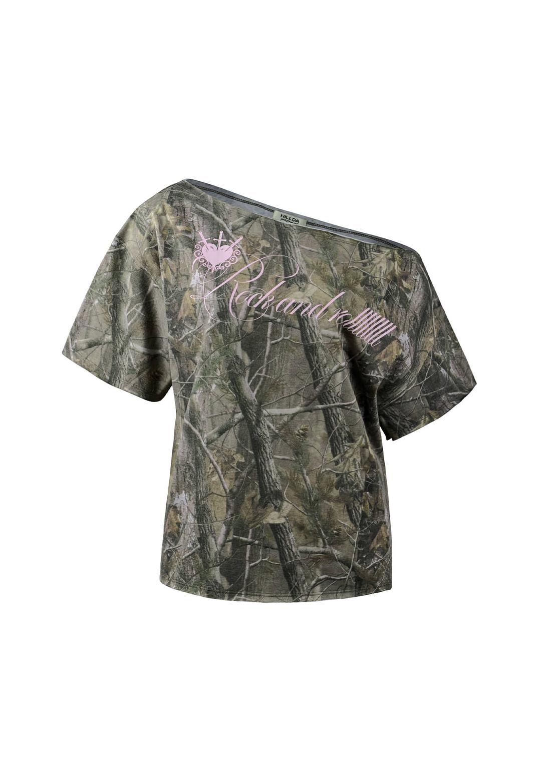 RealTree One-Shoulder Tee [Khaki]