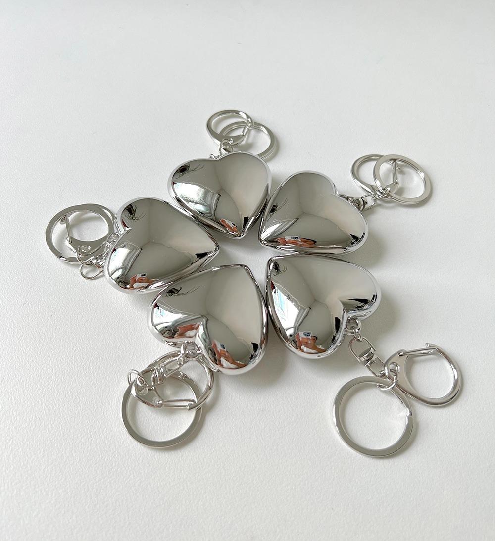 SILVER HEART KEY RING