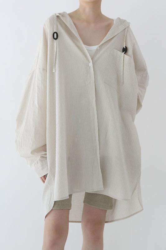 오버사이즈 스트라이프 후드 탑to.t936(2color)
