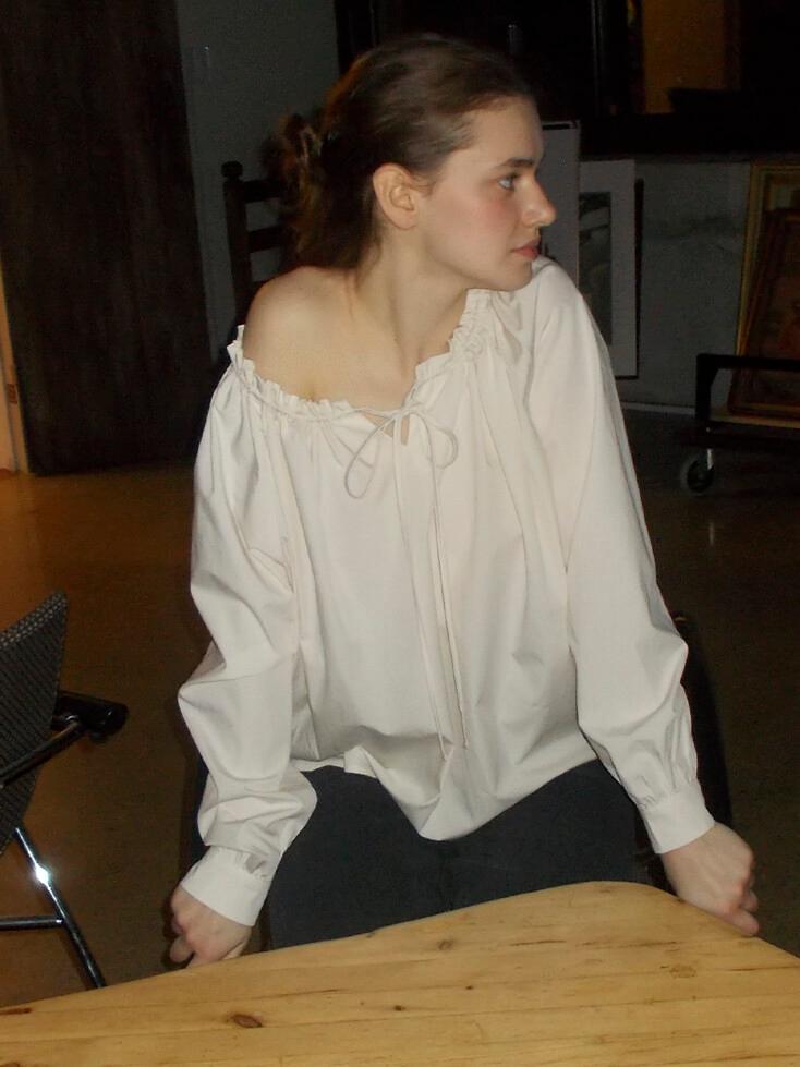 (2COLOR)SHIRRING STRING BLOUSE