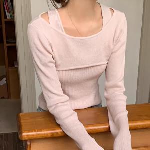 여성 봄 여름 볼레로 레이어드 나시 니트