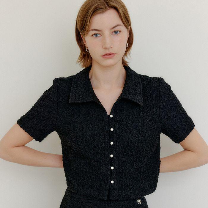 브리트니 크롭 윙클 블라우스 / BRITNEY CROP WRINKLE BLOUSE_2colors