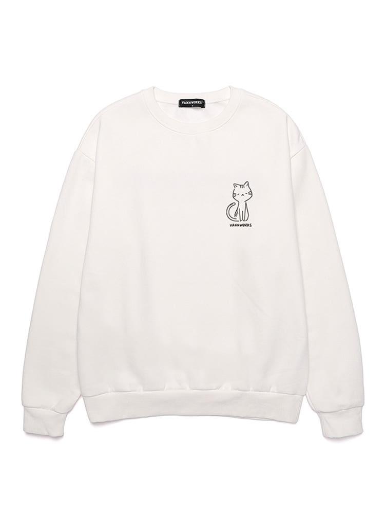 고양이 오버핏 맨투맨 (VLS0002)