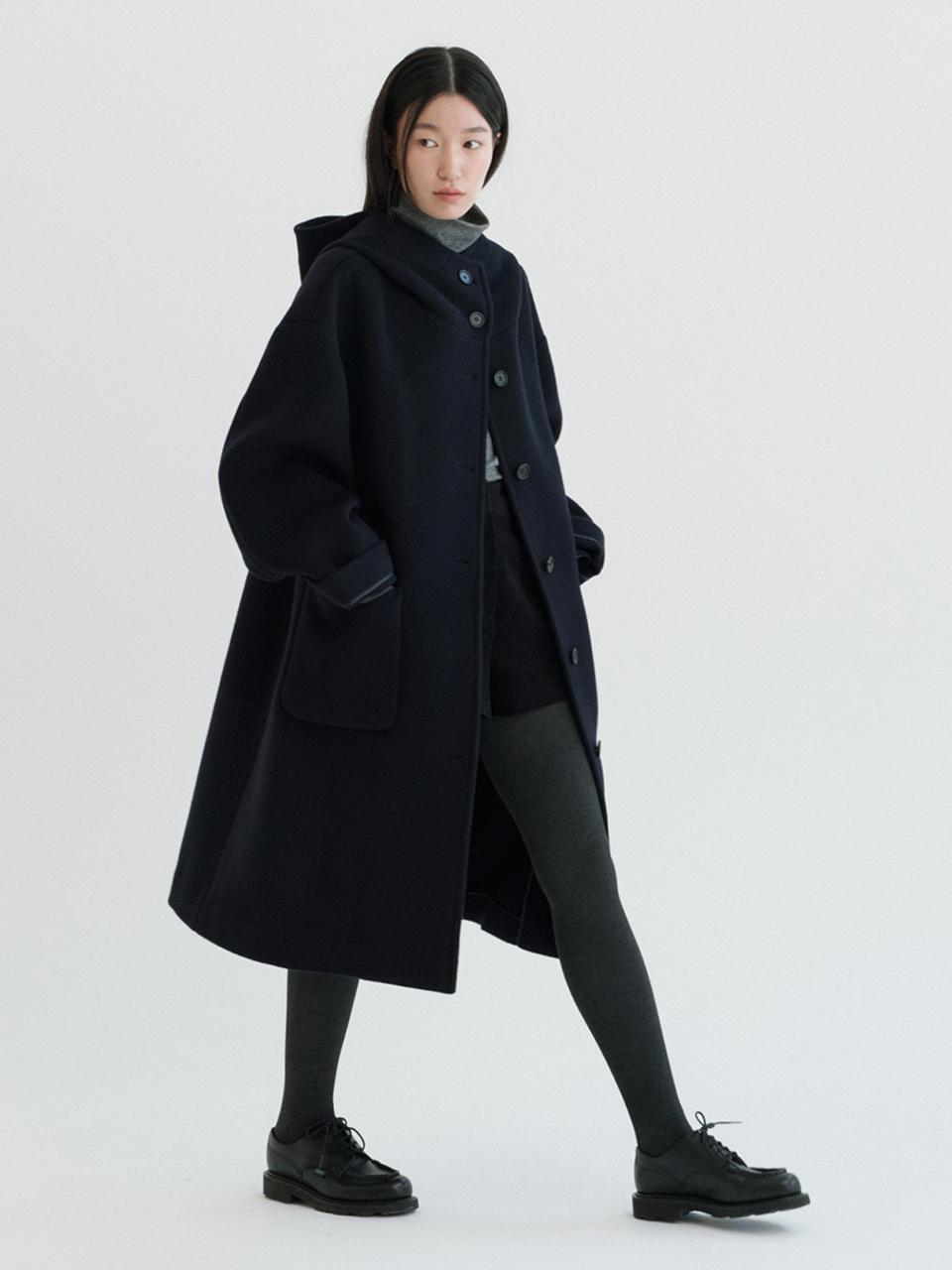 (1/17 예약 배송) Hood  Coat-Navy