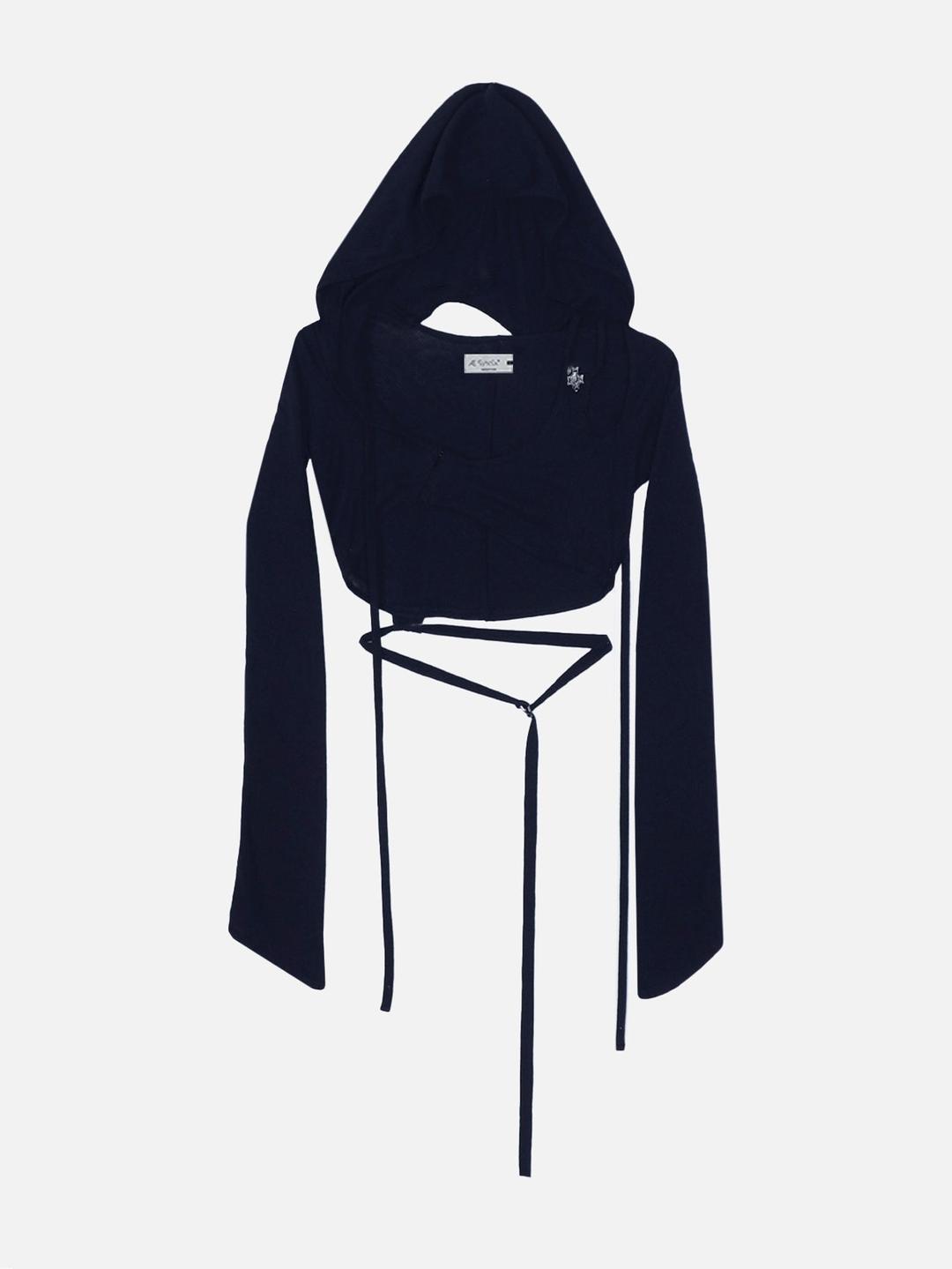 HOODED CARDIGAN - S / BLACK
