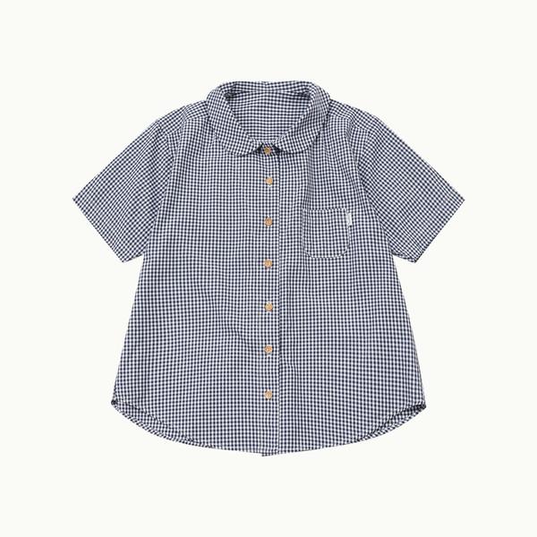 라운드 셔츠 4부 (체크) 네이비 242301CNV