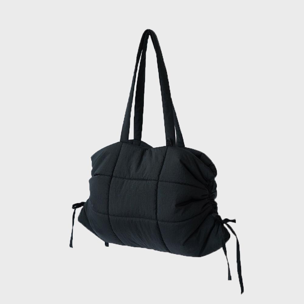 Clam Shirring Shoulder Bag ( black pearl )