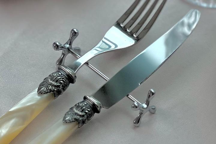 스텐 덤벨 크로스 커트러리 수저 받침 받침 플레이팅