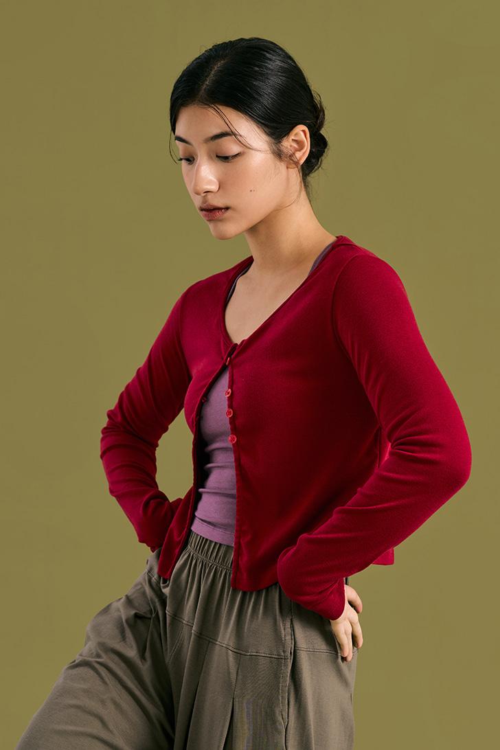 Soft Tale Cardigan (Red)