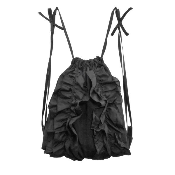(리사이클+생분해) 두매듭 프릴 백팩 - 블랙