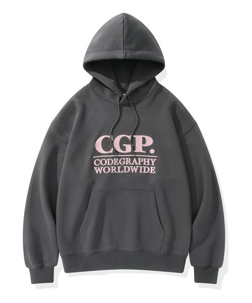 CGP 스퀘어 로고 후디_차콜