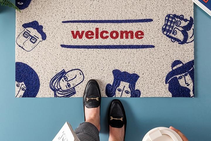 [해외] 카툰웰컴A PVC 현관 도어 매트
