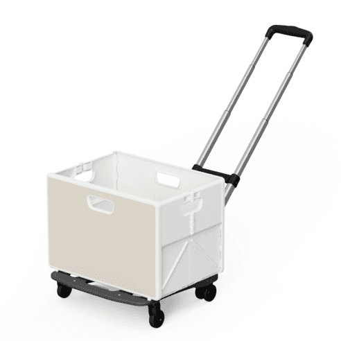 큐폴드 접이식카트 폴딩박스 세트 기본형 4바퀴 장바구니캐리어 핸드 쇼핑, 베이지 박스 + 카..., 1세트 - 핸드카트 | 쿠팡