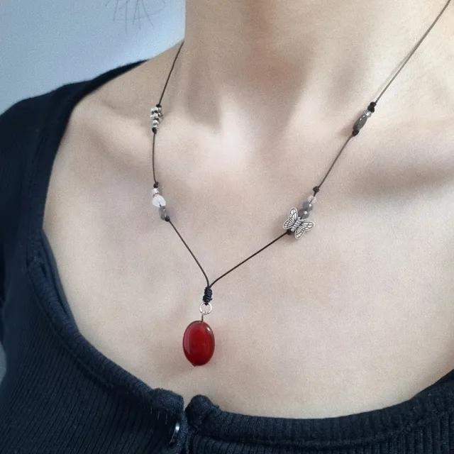 자마노 오리엔탈 행운석 매듭 목걸이