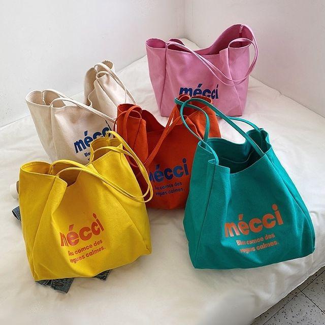 [당일배송] 메르시 레터링 에코백 프렌치 캔버스백 데일리 노트북 가방 빅백 쇼퍼백 (5color)