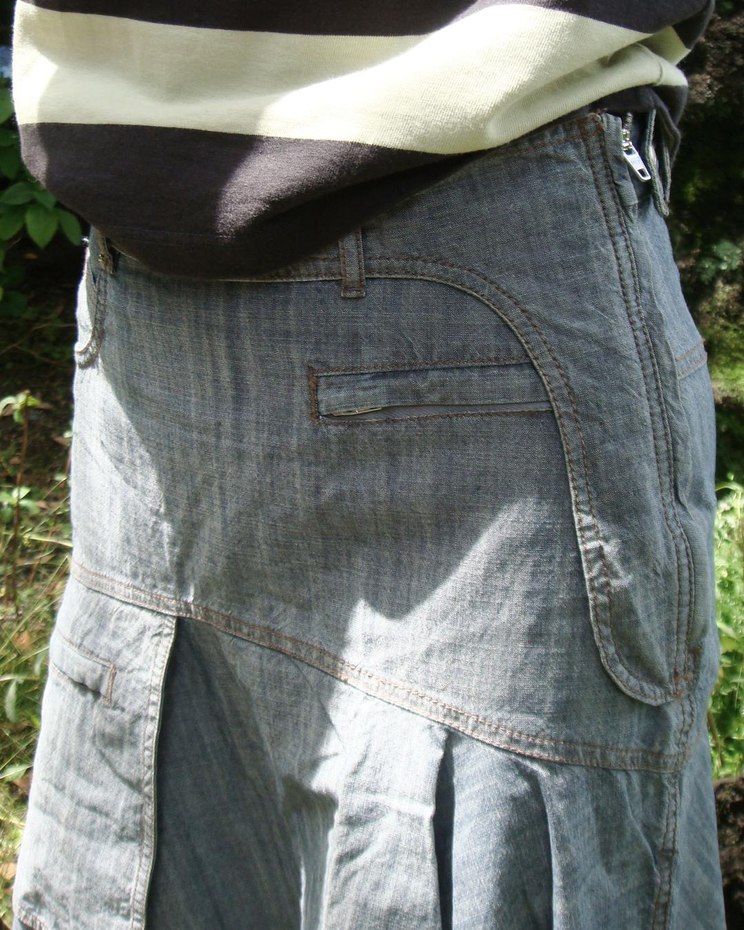 SPORTMAX belt denim skirt