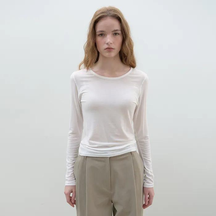 [14차] French wool t-shirt (ivory)