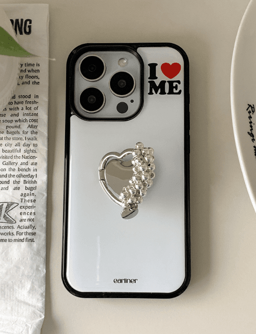 [handmade] silver bubble heart finger ring tok