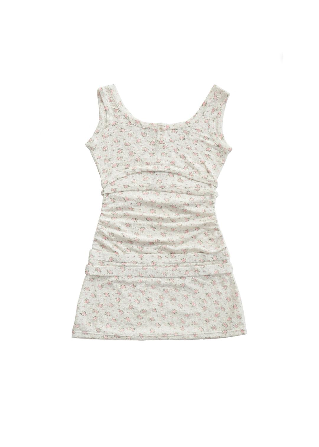 Layerd shirring one piece