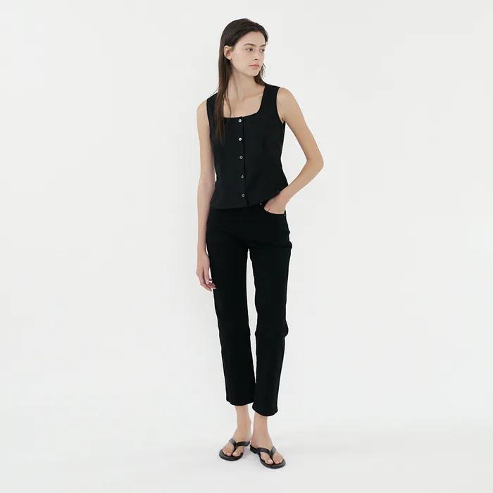 Black Cropped Jeans (Black)