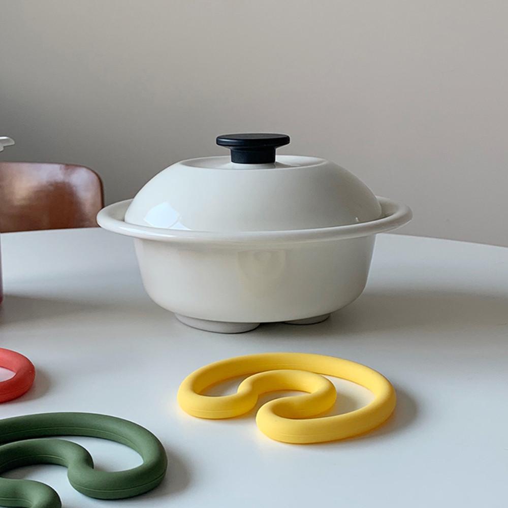 실리콘 냄비받침 옐로우