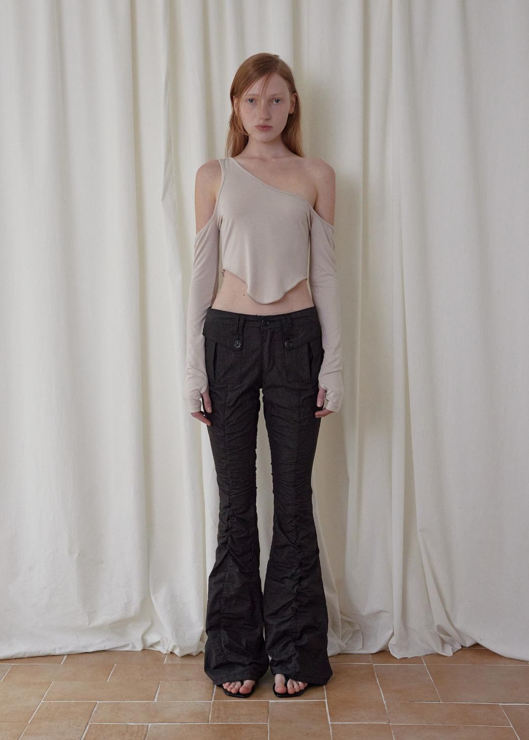 CORSET CUT-OUT TOP, BEIGE