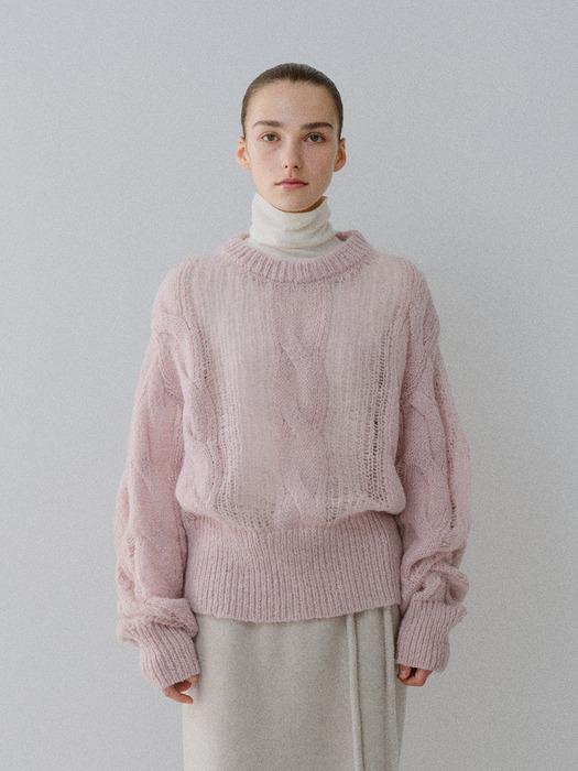 TFW CABLE ROUND NECK KNIT TOP_3COLORS