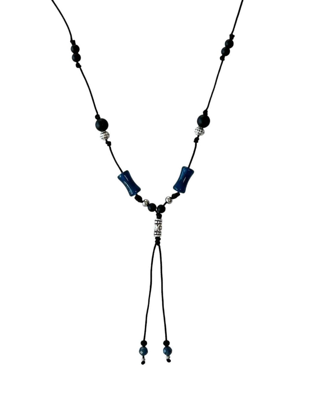 딥블루 팬던트 매듭 목걸이