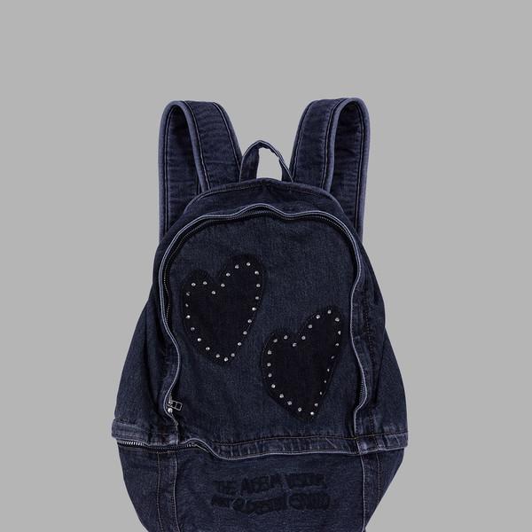 HEART STUD DENIM BACKPACK
