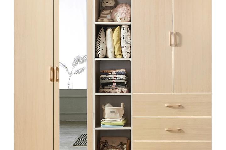 이안 장롱 2000세트 (800거울옷장/이불장+선반+3서랍) 3colors