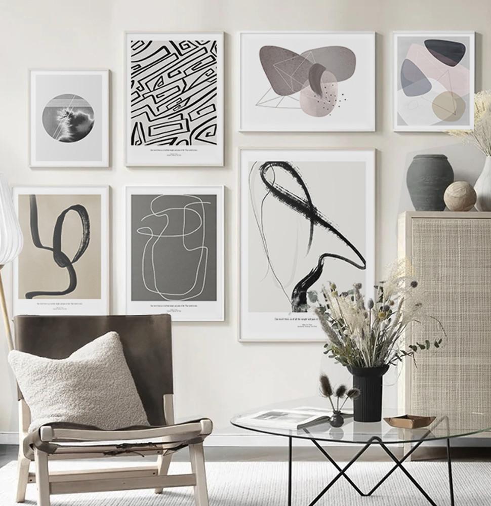 미니멀 추상화 그림 50종 모던 감성 인테리어 포스터 액자 원룸 자취방 홈 카페 소품