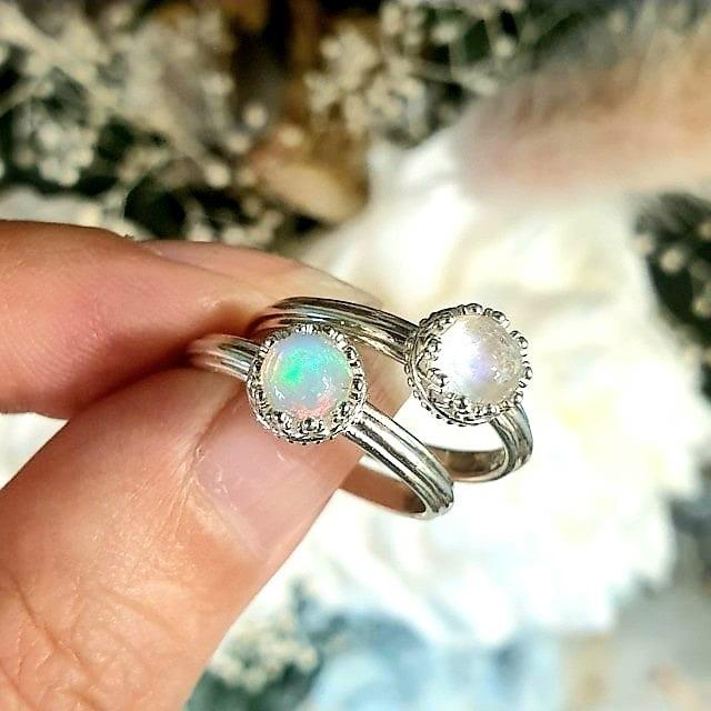 다이애나쥬얼리 얼음호수의 요정 에디오피아 오팔 문스톤 아프리카 자수정 가넷 왕관 반지