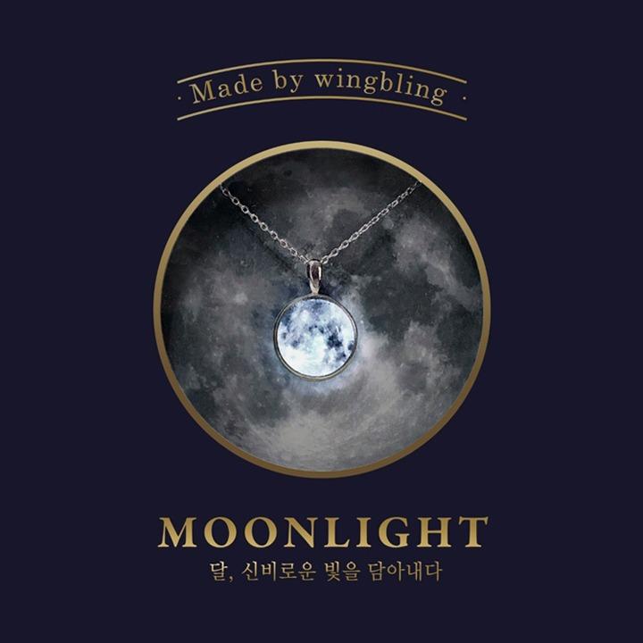 [연예인착용]  925실버 화이트문 목걸이