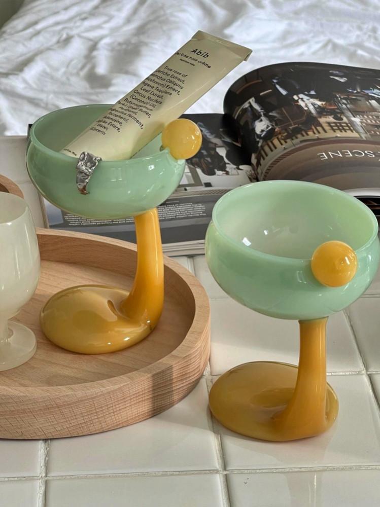 Duck foot glass 귀여운 고블렛 컬러 오리 발 아이스크림 빙수 유니크 유리컵