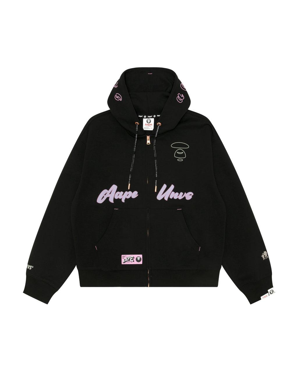 로고 지퍼업 후드티