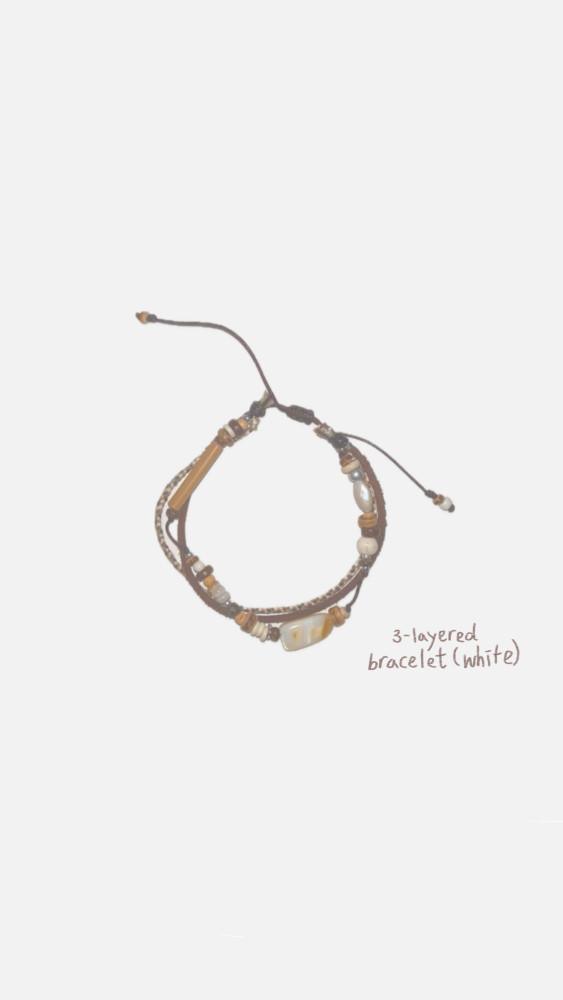3-layered bracelet ( white )