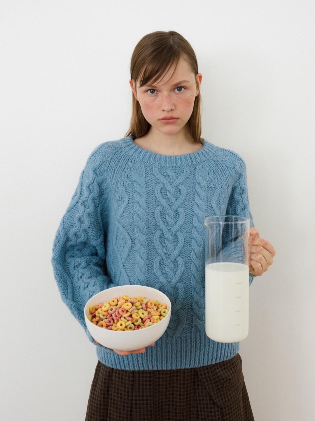 Analog Alpaca Blend Cable Knit (Blue)