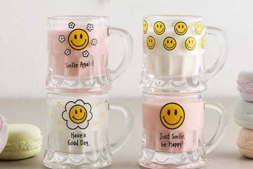 스마일 손잡이 소주잔 4P SET