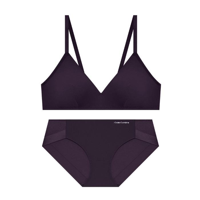 [4컬러] 백 로고포인트 후크리스 브라렛 햄팬티 세트