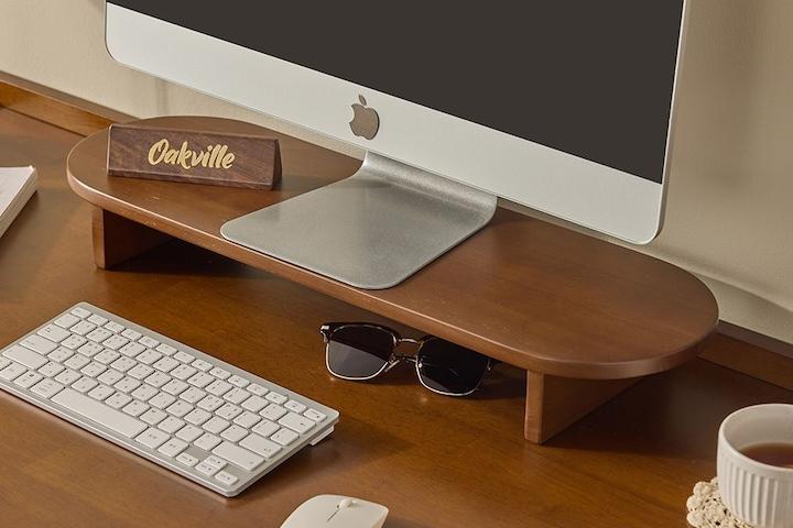 오테카 원목 1단 모니터받침대 스탠드 선반