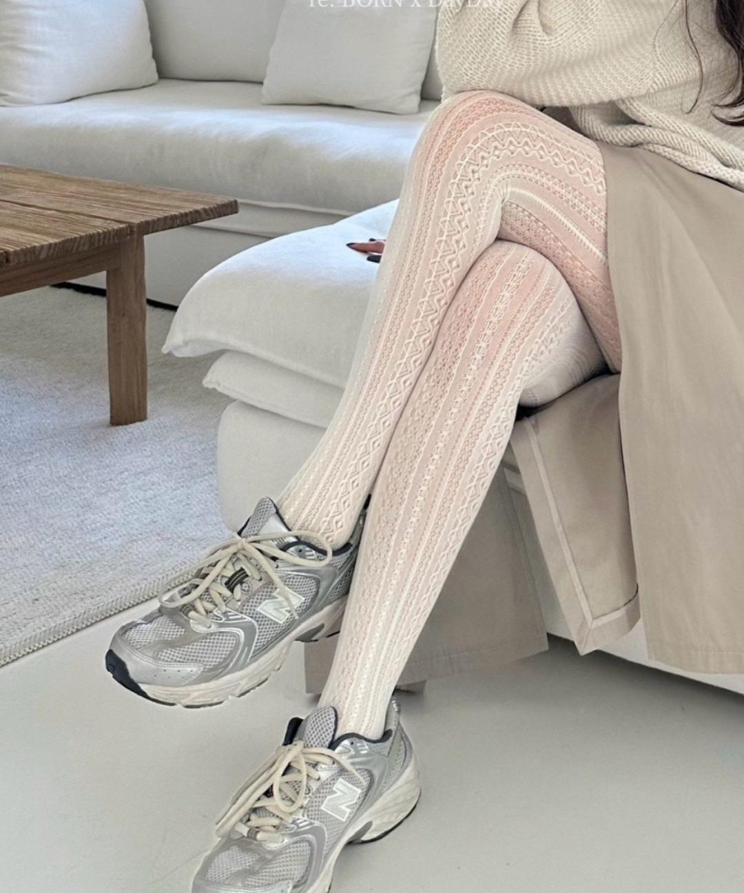 나의하루 시스루 레이스 스타킹 유발 여름 흰색 웨딩 패턴 팬티 스타킹 아이보리 화이트