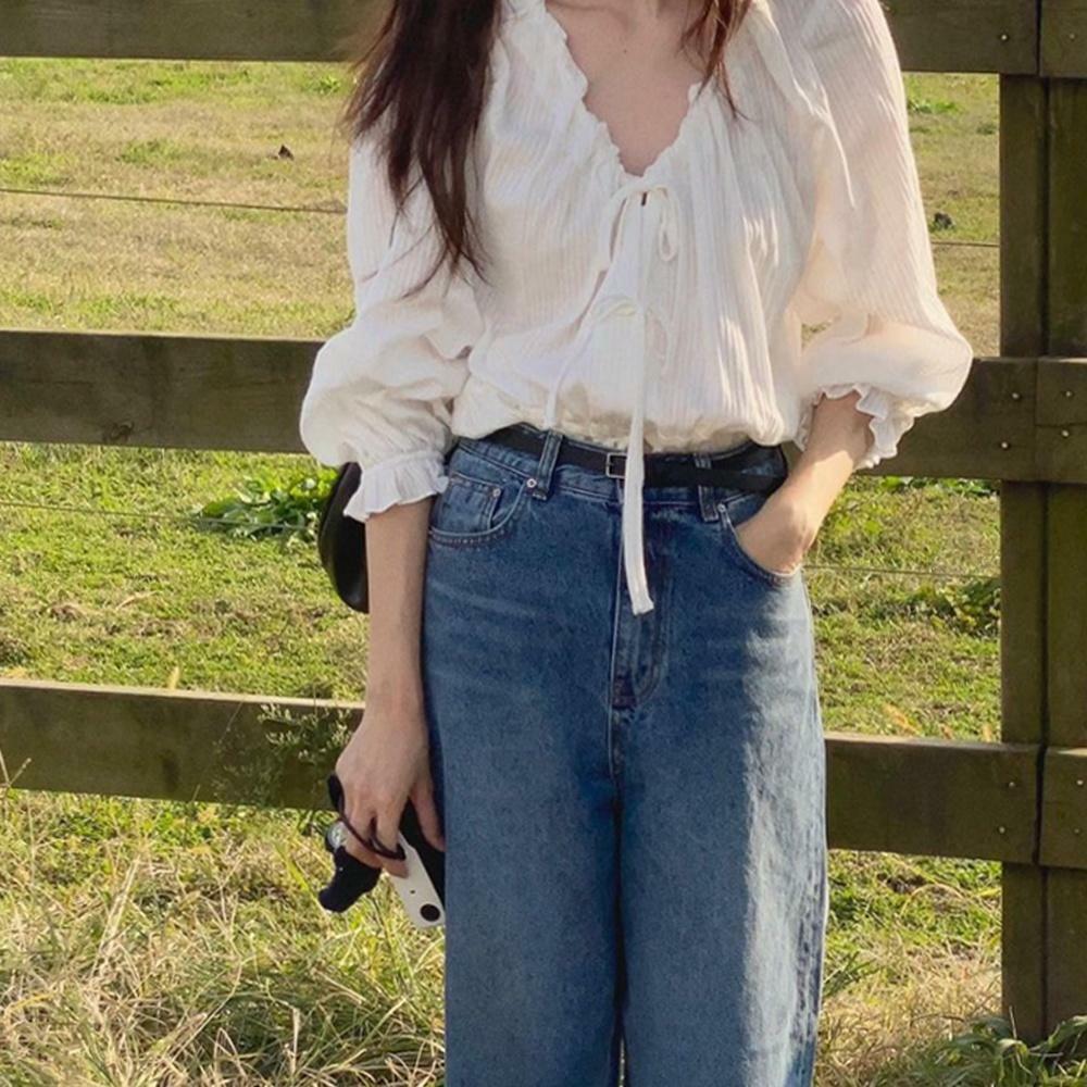 [18차_예약발송] THREE RIBBON BLOUSE(IV)